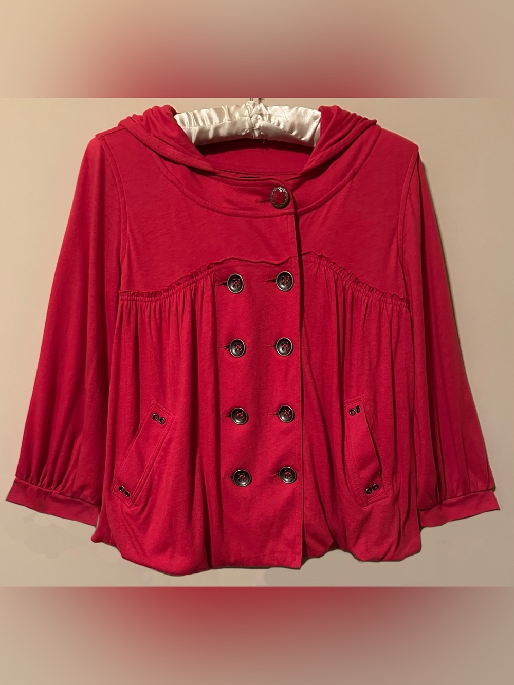 Free People Red Hooded Top